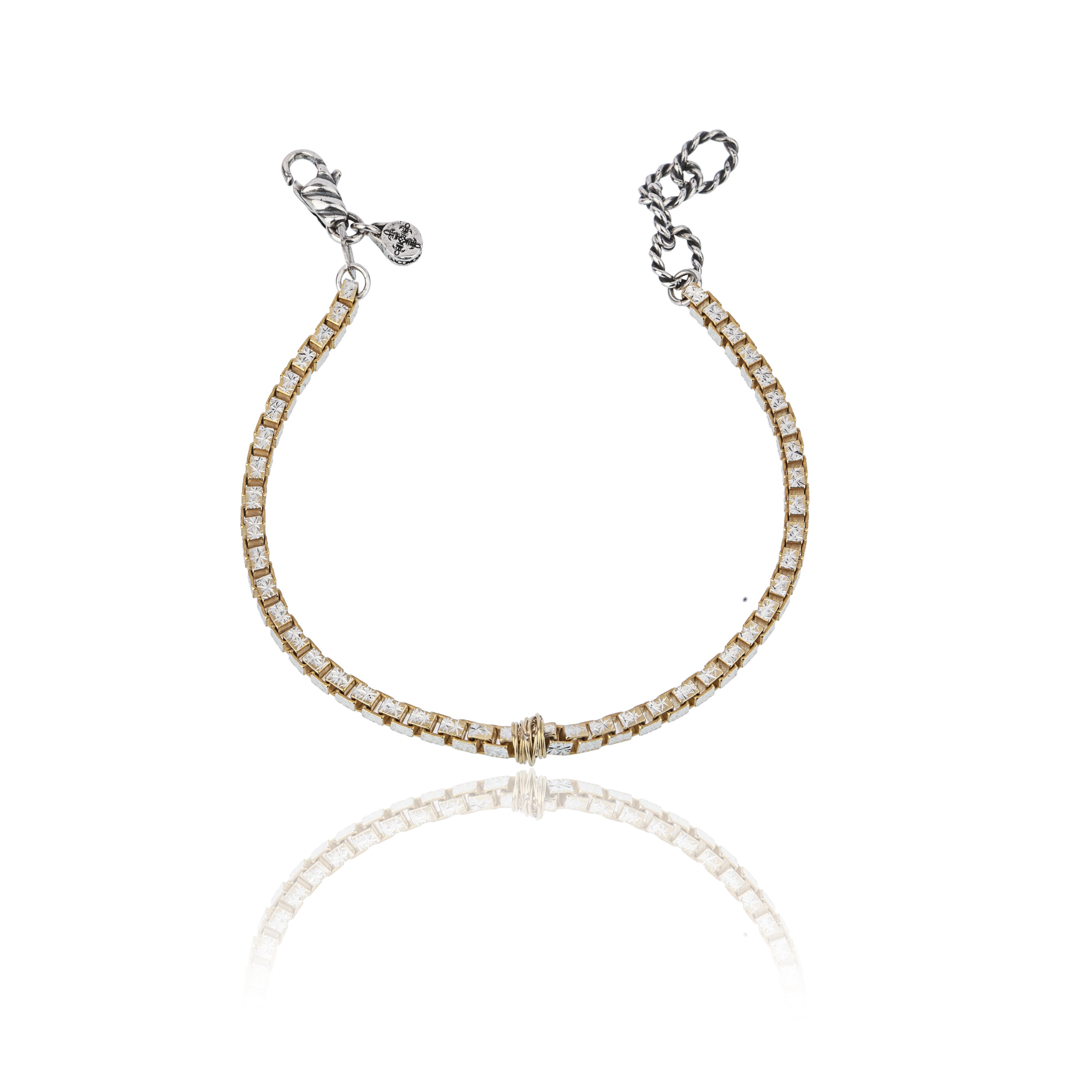 Bracciale uomo in argento 925 e oro 18kt, contrasti eleganti.