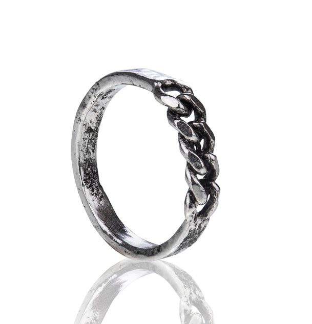 Anello uomo in argento 925 sottile e lucido.