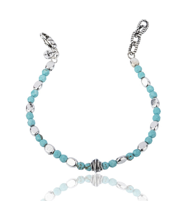 Bracciale con pietre naturali e argento 925, colori ispirati alla natura.