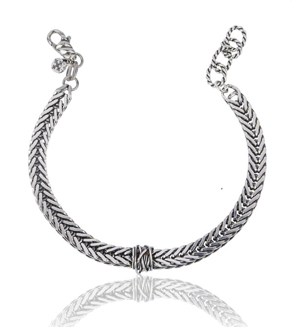 Bracciale uomo in argento 925, lavorato a mano.