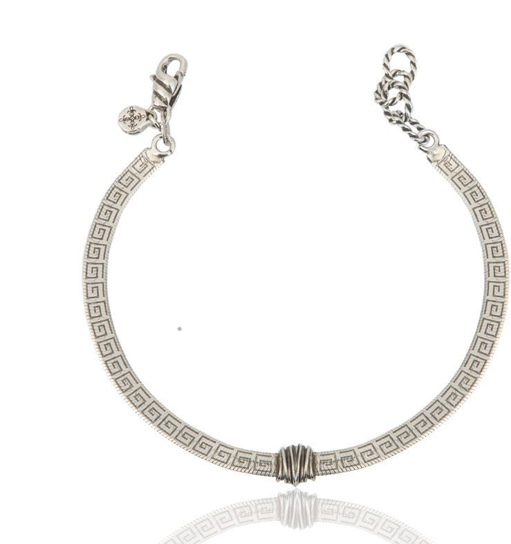 Bracciale uomo in argento 925 a maglia greca.