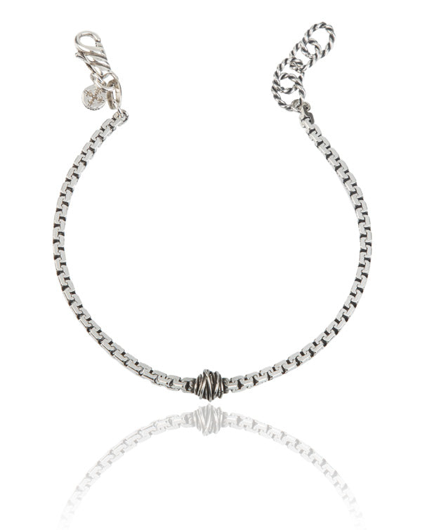 Bracciale uomo in argento 925, finitura lucida e satinata.